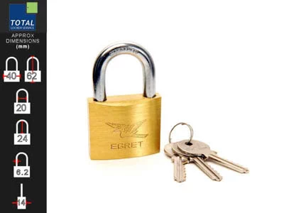 Egret 40mm Keyed Alike Brass Padlock